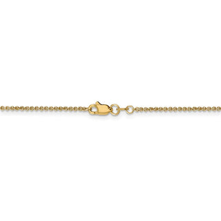 24" 14k Yellow Gold 1.4mm Round Open Link Cable Chain Necklace