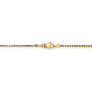 10" 14k Yellow Gold 1.2mm Diamond-cut Spiga Chain Anklet