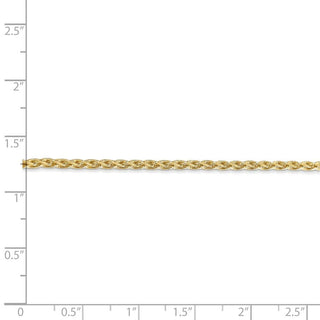 24" 14k Yellow Gold 2.25mm Parisian Wheat Chain Necklace