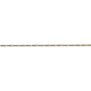 24" 14k Yellow Gold 1.25mm Flat Figaro Pendant Chain Necklace