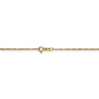 24" 14k Yellow Gold 1.25mm Flat Figaro Pendant Chain Necklace