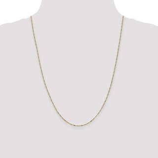 24" 14k Yellow Gold 1.25mm Flat Figaro Pendant Chain Necklace