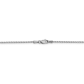 24" 14k White Gold 1.25mm Round Parisian Wheat Chain Necklace