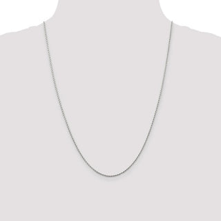 24" 14k White Gold 1.25mm Round Parisian Wheat Chain Necklace