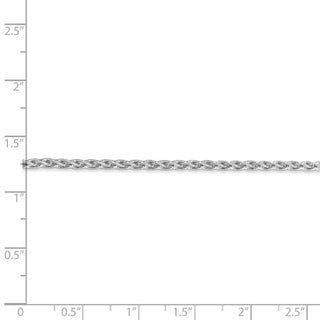 7" 14k White Gold 2.25mm Parisian Wheat Chain Bracelet