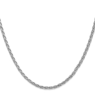 18" 14k White Gold 3mm Parisian Wheat Chain Necklace