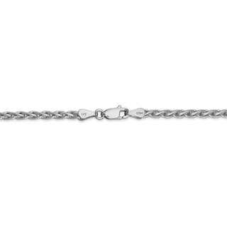 24" 14k White Gold 3mm Parisian Wheat Chain Necklace