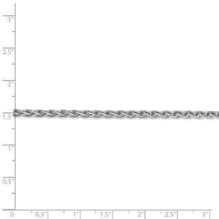 24" 14k White Gold 3mm Parisian Wheat Chain Necklace