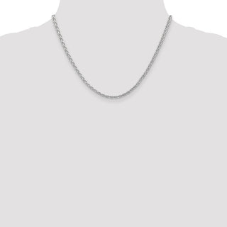 18" 14k White Gold 3mm Parisian Wheat Chain Necklace