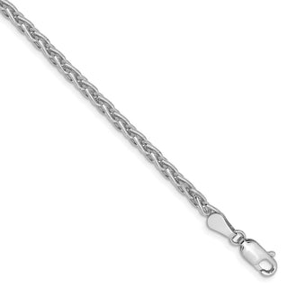 7" 14k White Gold 3mm Parisian Wheat Chain Bracelet