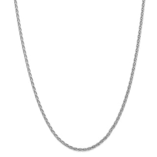 24" 14k White Gold 3mm Parisian Wheat Chain Necklace