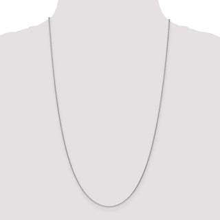 30" 14k White Gold 1mm Round Open Link Cable Chain Necklace