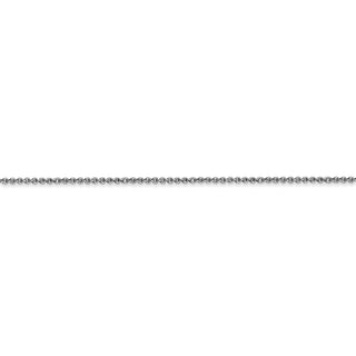 30" 14k White Gold 1mm Round Open Link Cable Chain Necklace