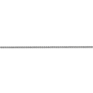 14" 14k White Gold 1mm Round Open Link Cable Chain Necklace