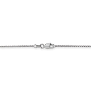 30" 14k White Gold 1mm Round Open Link Cable Chain Necklace