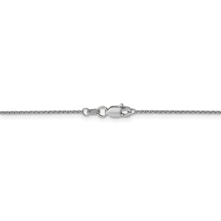 14" 14k White Gold 1mm Round Open Link Cable Chain Necklace