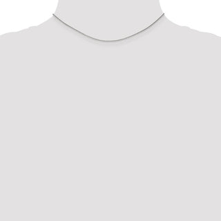14" 14k White Gold 1mm Round Open Link Cable Chain Necklace