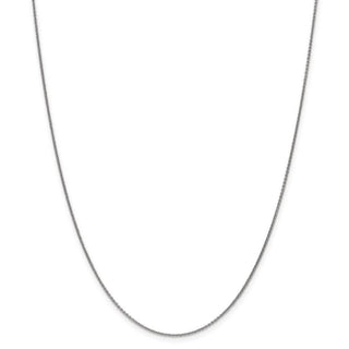 26" 14k White Gold 1mm Round Open Link Cable Chain Necklace