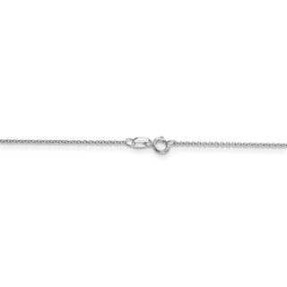 14" 14k White Gold .9mm Cable with Spring Ring Clasp Chain Necklace