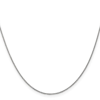 24" 14k White Gold .9mm Cable with Lobster Clasp Chain Necklace