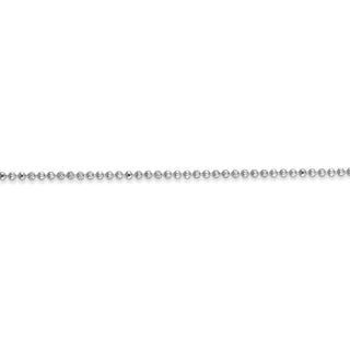 20" 14k White Gold 1.2mm Diamond-cut Beaded Pendant Chain Necklace