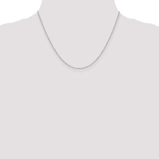 18" 14k White Gold 1.2mm Diamond-cut Beaded Pendant Chain Necklace