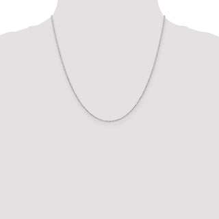 20" 14k White Gold 1.2mm Diamond-cut Beaded Pendant Chain Necklace