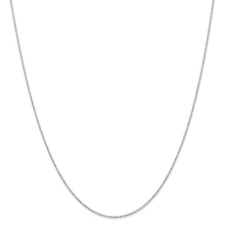 18" 14k White Gold 1.2mm Diamond-cut Beaded Pendant Chain Necklace