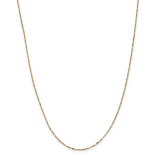 24" 14k Yellow Gold 1.25mm Flat Figaro Pendant Chain Necklace