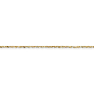 24" 14k Yellow Gold 1.10mm Singapore Chain Necklace