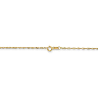 7" 14k Yellow Gold 1.10mm Singapore Chain Bracelet