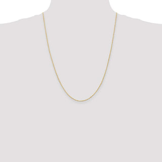 24" 14k Yellow Gold 1.10mm Singapore Chain Necklace