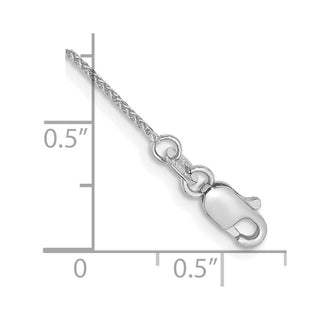 6" 14K White Gold .85mm Spiga with Lobster Clasp Chain Bracelet