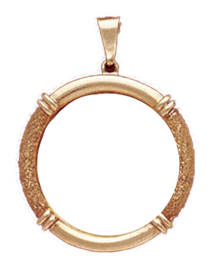 14K Gold Bezel NAUTICAL FRAME Pendant 27 mm