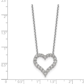 14k White Gold Diamond Heart 18 inch Necklace PM1001-100-WA