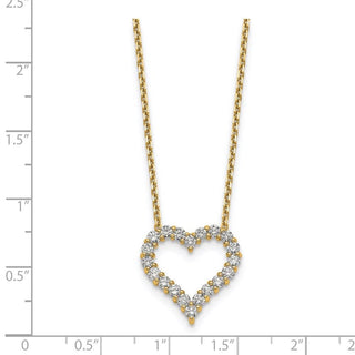 14k Yellow Gold Diamond Heart 18 inch Necklace
