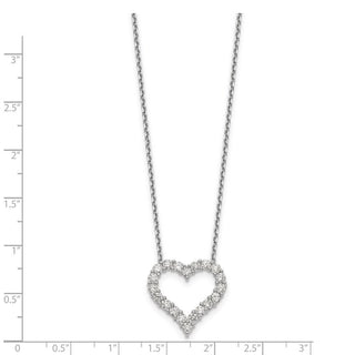 14k White Gold Diamond Heart 18 inch Necklace PM1001-150-WA