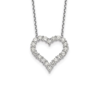 14k White Gold Diamond Heart 18 inch Necklace PM1001-150-WA