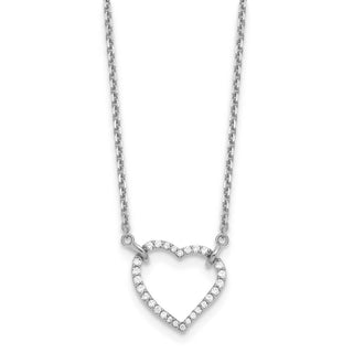14k White Gold Diamond Heart Pendant Necklace