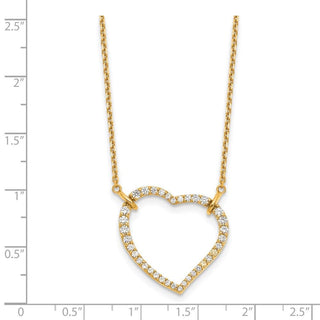 14k Yellow Gold Diamond Heart Pendant Necklace PM1006-070-YA-18