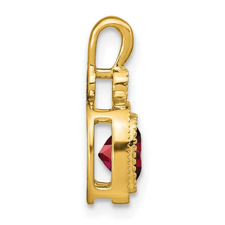 14k Yellow Gold Cushion Garnet and Diamond Pendant PM3665-GA-001-YA