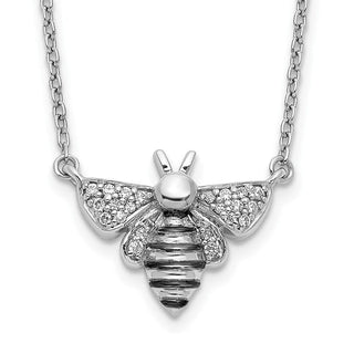 14k White Gold Diamond Bee 18 inch Necklace PM3757-010-WA