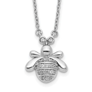 14k White Gold Diamond Bee 18 inch Necklace PM3760-010-WA