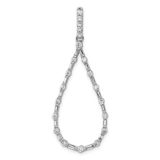 14k White Gold 3/4ctw. Diamond Teardrop Pendant