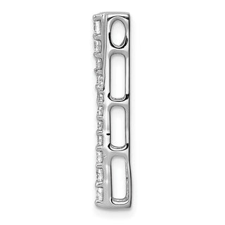 14k White Gold 1/2ctw Diamond Fancy Bar Chain Slide Pendant