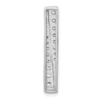 14k White Gold 1/2ctw Diamond Fancy Bar Chain Slide Pendant