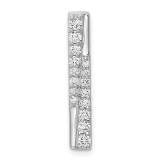 14k White Gold 1/2ctw Diamond Fancy Bar Chain Slide Pendant