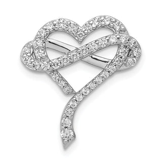 14k White Gold 1/2ctw Diamond Infinity and Heart Slide Pendant