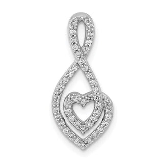 14k White Gold 1/4ctw Diamond Fancy Heart Infinity Slide