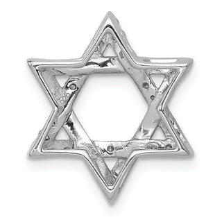 14k White Gold 1/4ctw Diamond Star of David Slide
